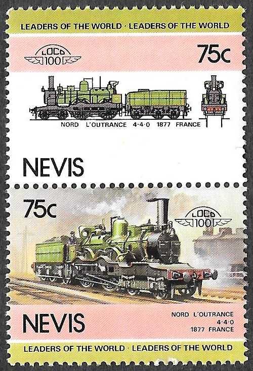 Nevis SC 203a-203b * Locomotive * MNH * 1985