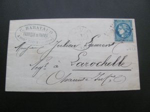 FRANCE 1870 COVER SC 45 XF  (160)
