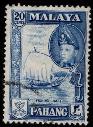 MALAYA-Pahang Scott 78 Used 1957 Fishing Boat stamp