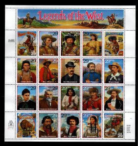 ALLY'S US Plate Block Scott #2869 29c Legends of the West [20] MNH F/VF [FP-79]