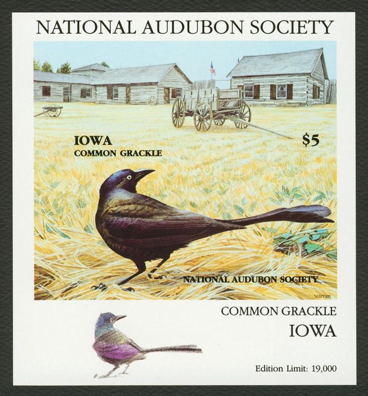 5 Nat'l Audubon Society Grackle, Mint **ERRORIMPERF