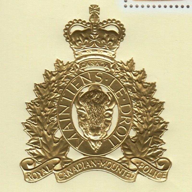 RCMP = POLICE = Embossed SS of 2 with SIGNATURE Overprint Canada 1998 #1737c MNH