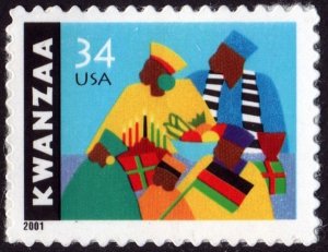 SC#3548 34¢ Kwanzaa Single (2001) SA
