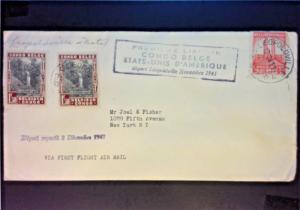 Belgian Congo - 1941 First Flight Cover to USA - Z792