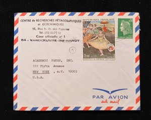 C) 1970, FRANCE, AIR MAIL, COVER SENT TO THE UNITED STATES, DOUBLE STAMPED.XF