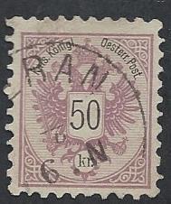 AUSTRIA SC# 46 FVF/U 1883