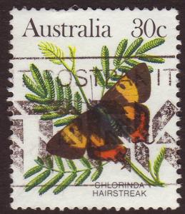 Australia 1983 Sc#875A, SG#792a 30c Chlorinda Hairstraek Butterfly USED