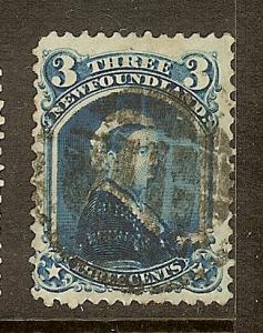 Newfoundland, Scott #34, 3c Queen Victoria, P12, Used