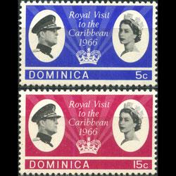 DOMINICA 1966 - Scott# 193-4 Royal Visit Set of 2 NH