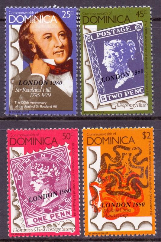 Dominica  Scott 663a/663d, 1980 London 80 Set MNH**