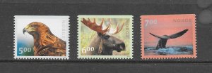 NORWAY #1253-5 (T) EAGLE, MOOSE, WHALE MNH