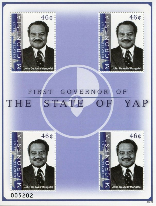 Micronesia Stamps 2013 MNH 1st Governor State Yap John De Avila Mangefel 4v M/S