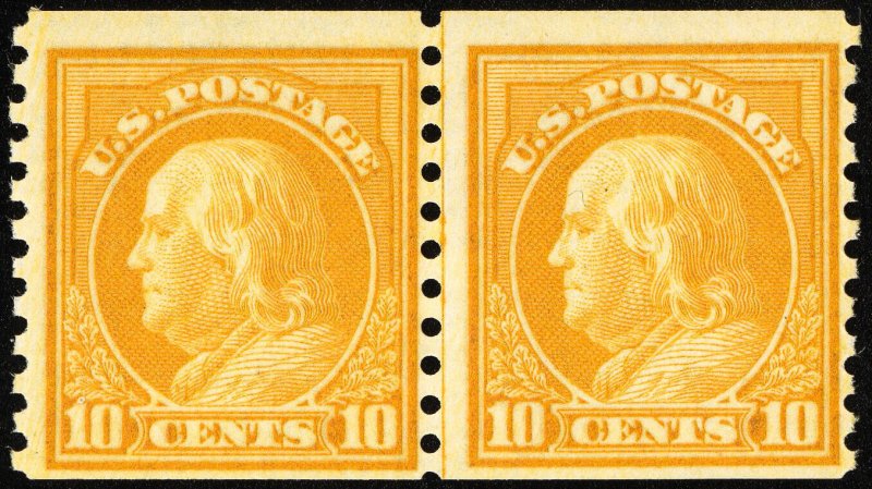 US Stamps # 497 MNH F-VF Fresh Line Pair Scott Value $260.00