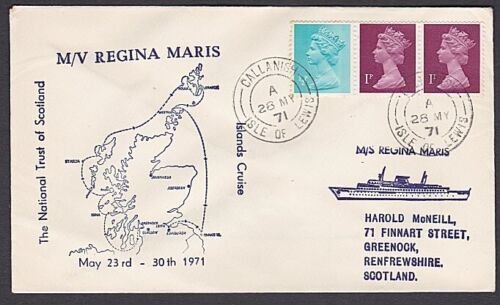 GB SCOTLAND 1971 CALLANISH LEWI cds on Regina Maris ship cover..............X988 