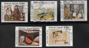 Congo Peoples Republic Scott C289a-C296E Used CTO Picasso stamp set