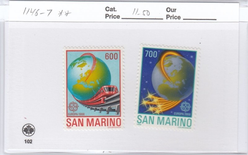 San Marino 1146-7 Europa Transportation mnh