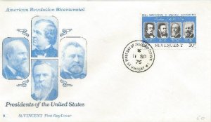 St Vincent US Presidents fdc Johnson to Garfield