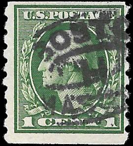 1912 US SC # 412 F USED COIL  NH ng BOSTON HAND CANCEL - VERY SOUND -