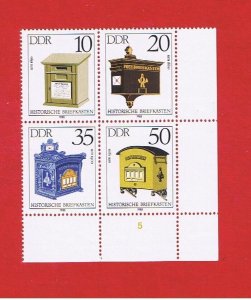 Germany(DDR) #2456-2459  MNH OG   block of 4  Mailboxes  Free S/H 