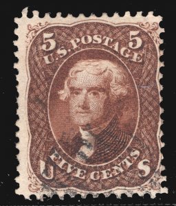 MOMEN: US STAMPS #75 RED BROWN USED LOT #79652