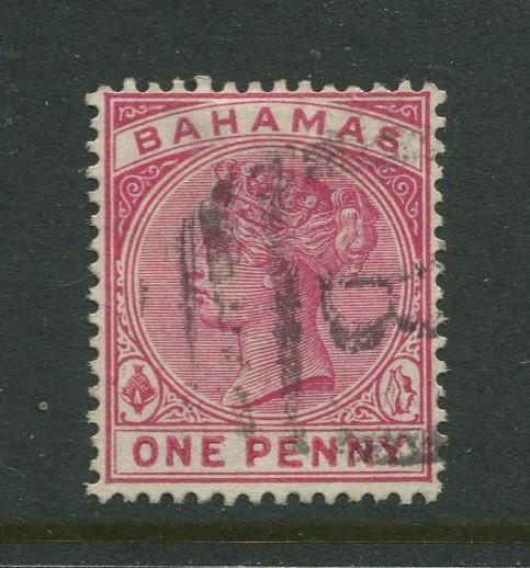 Bahamas -Scott 27 - QV Definitive Issue -1884 - FU - Single 1p Stamp