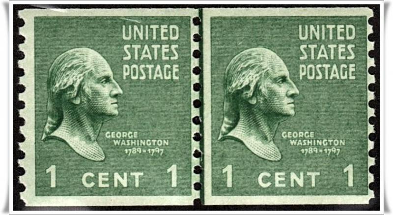 SC#839 1¢ Washington Joint Line Pair (1939) MLH 