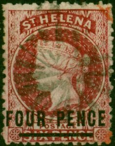 St Helena 1868 4d Carmine SG15 Type B Words 19mm Fine Used