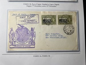 1941 Trinidad Airmail FFC First Flight Cover Port of Spain to San Francisco US 2