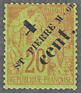 St. Pierre & Miquelon (1891) - Scott # 42,   MH