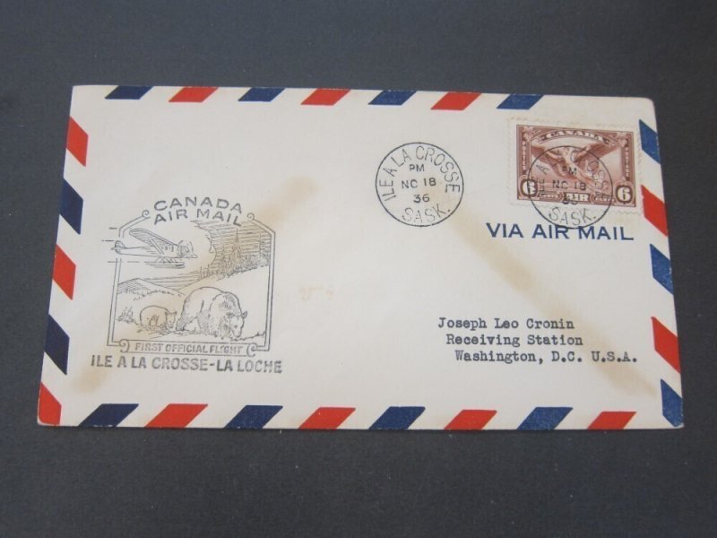 Canada 1936 First Flight cover FFCC