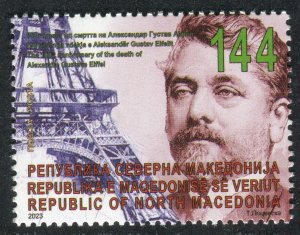 371 - NORTH MACEDONIA 2023 - Alexandre Gustave Eiffel - French Engineer - MNH