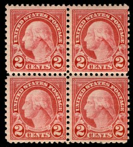 USA #579  F/VF OG H or LH, Block, well centered block, Nice! Retail $300