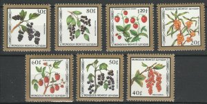 Mongolia 1987 Berries 7 MNH stamps