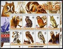 IRAQI KURDISTAN - 2005 - Owls - Perf 8v Sheet - Mint Never Hinged