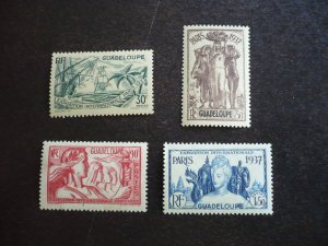Stamps - Guadeloupe - Scott# 149,151-153 - Mint Hinged Part Set of 4 Stamps