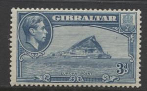 Gibraltar - Scott 111 - KGVI Pictorials -1938- MLH - Single 3d Stamp