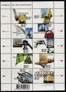 Sc# 1054 a-j Netherlands 2000 Ships MNH mini sheet set of ten CV $9.25