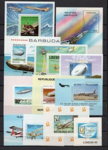 WORLDWIDE AVIATION SET OF 12 S/S MNH