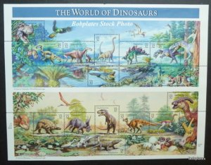 BOBPLATES #3136 a-o World of Dinosaurs Mini Sheet of 15 F-VF MNH