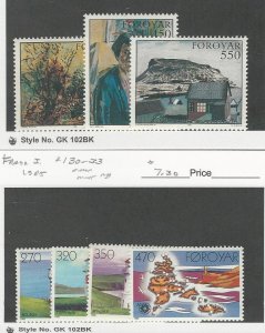 Faroe Islands, Postage Stamp, #127-9, 130-3 Mint NH, 1985 Lighthouse, JFZ