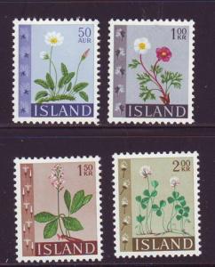 Iceland Sc 363-6 1964 Flowers stamp set mint NH