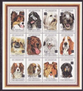 St Vincent-SC#2095-unused NH sheet-Chinese New Year of the Dog-Animals-1994-