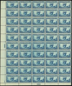 650, Mint VF Sheet of 50 5¢ Aeronautics Stamps Brookman $500.00 - Stuart Katz