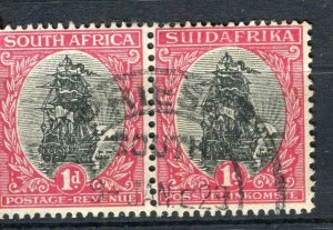 SOUTH AFRICA; 1920s-30s Dromedarius issue 1d. fine used POSTMARK Pair