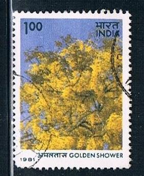 India 932: 1r Golden Shower, single, used, VF