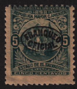 El Salvador O132 Official Usage Postage O/P 1898