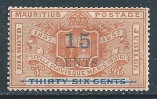 Mauritius #114 MH Diamond Jubilee Issue Surcharged