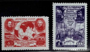 Russia Scott 1508-1509 Antarctic Expedition MNH** on Bluish paper