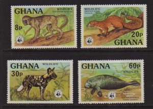 Ghana 1977 Sc 621-624 WWF set MNH
