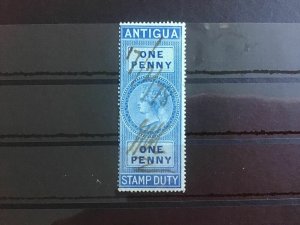 Antigua 1870 BF12 Used One Penny  Stamp Duty Stamp R39497